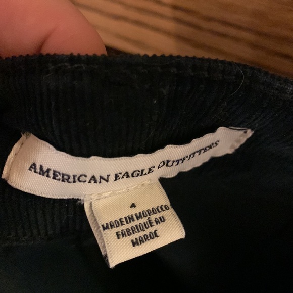 Black Corduroy Button Down Mini Skirt - Picture 3 of 6